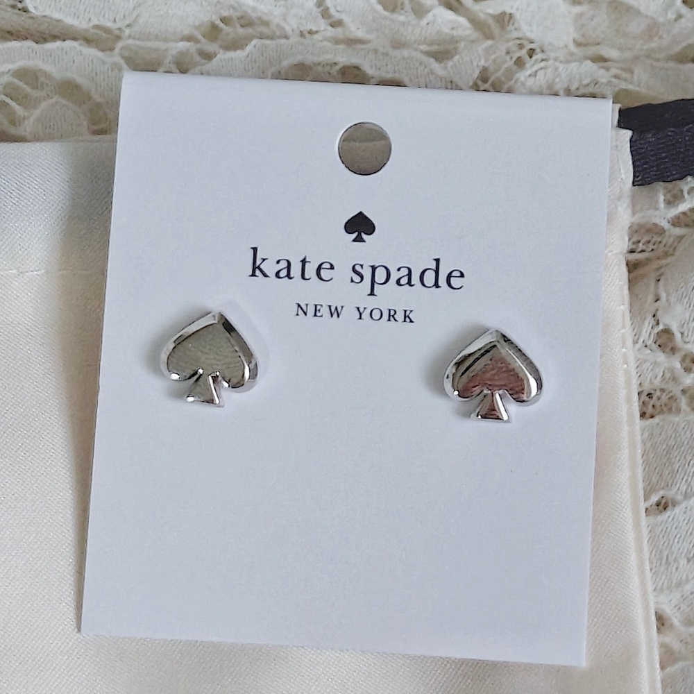 New Kate Spade Everyday Spade Metal Studs Silver O0RU3068 $49